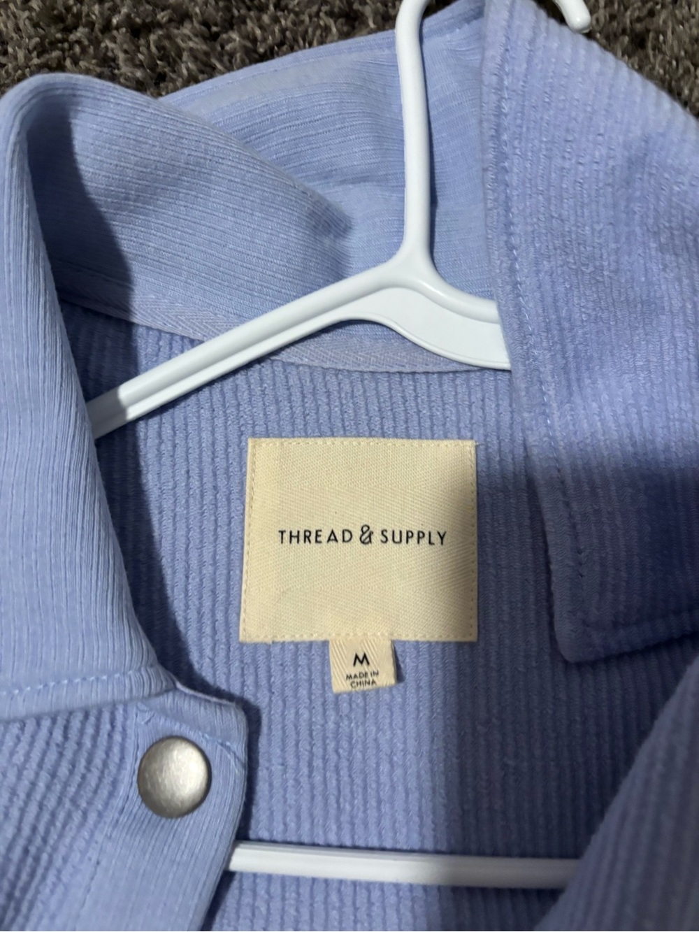 Dry Goods Light Blue Ribbed Button-Up Shacket - Picture 2 of 2